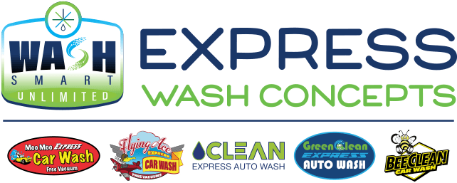 EXPRESS WASH CONCEPTS ALL LOGOS. MOO, ACE, CLEAN, GREEN CLEAN AND BEE CLEAN