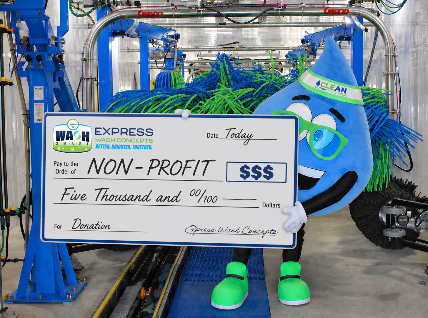 Community donation check presentation