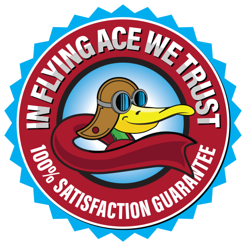 LOGO FLYING ACE EXPRESS CAR WASH 100% GUARANTEE